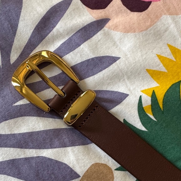 Madewell Studded Western Belt in Soft Mahogany. Gold-Accents. Women Size L. - Picture 10 of 10